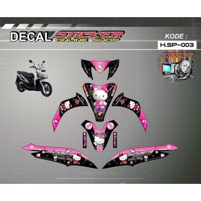 Jual STIKER MOTOR HONDA SPACY DECAL FULL BODY MOTIF KARTUN HELLO KITTY ...