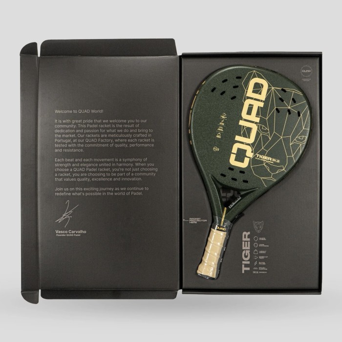 Jual TERBARU! QUAD Padel - TIGER Hybrid Shape 340gr - Padel Racket ...