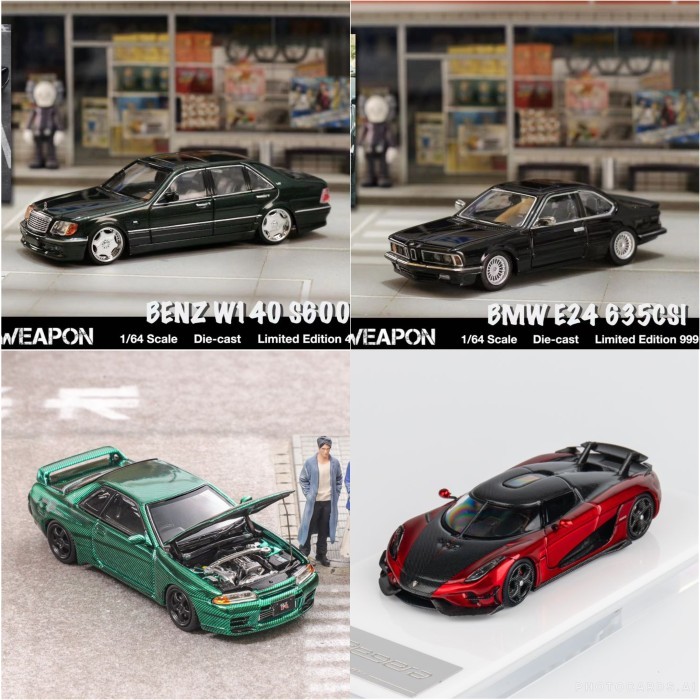 Jual Street Weapon 1/64 SW64167 BMW E24 635 CSI - SW64168 Mercedes Benz ...