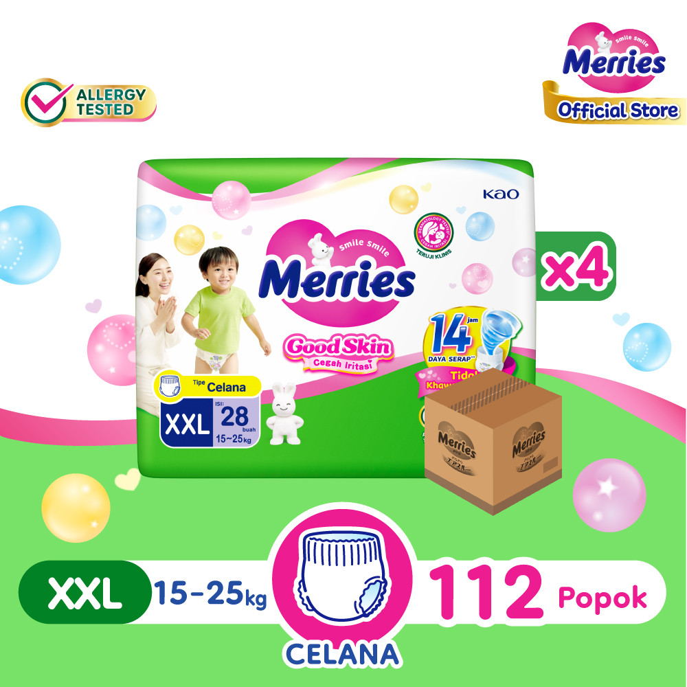 Jual Merries Pants Good Skin Popok Celana XXL 28 pcs Carton | Shopee ...