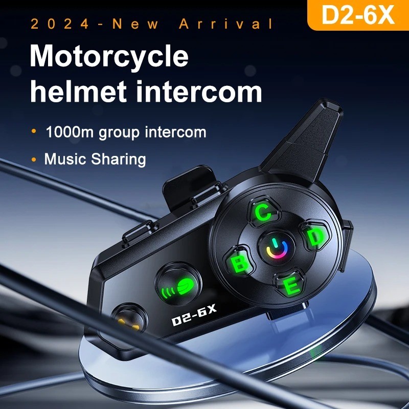 Jual VELEV Intercom Helm Bluetooth Headset 6 Riders Call IPX6 1000mAh ...