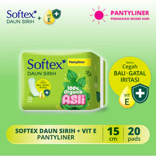 Pantyliner Softex Daun Sirih + Vitamin E 20 pads - Pantyliner Daun Sirih