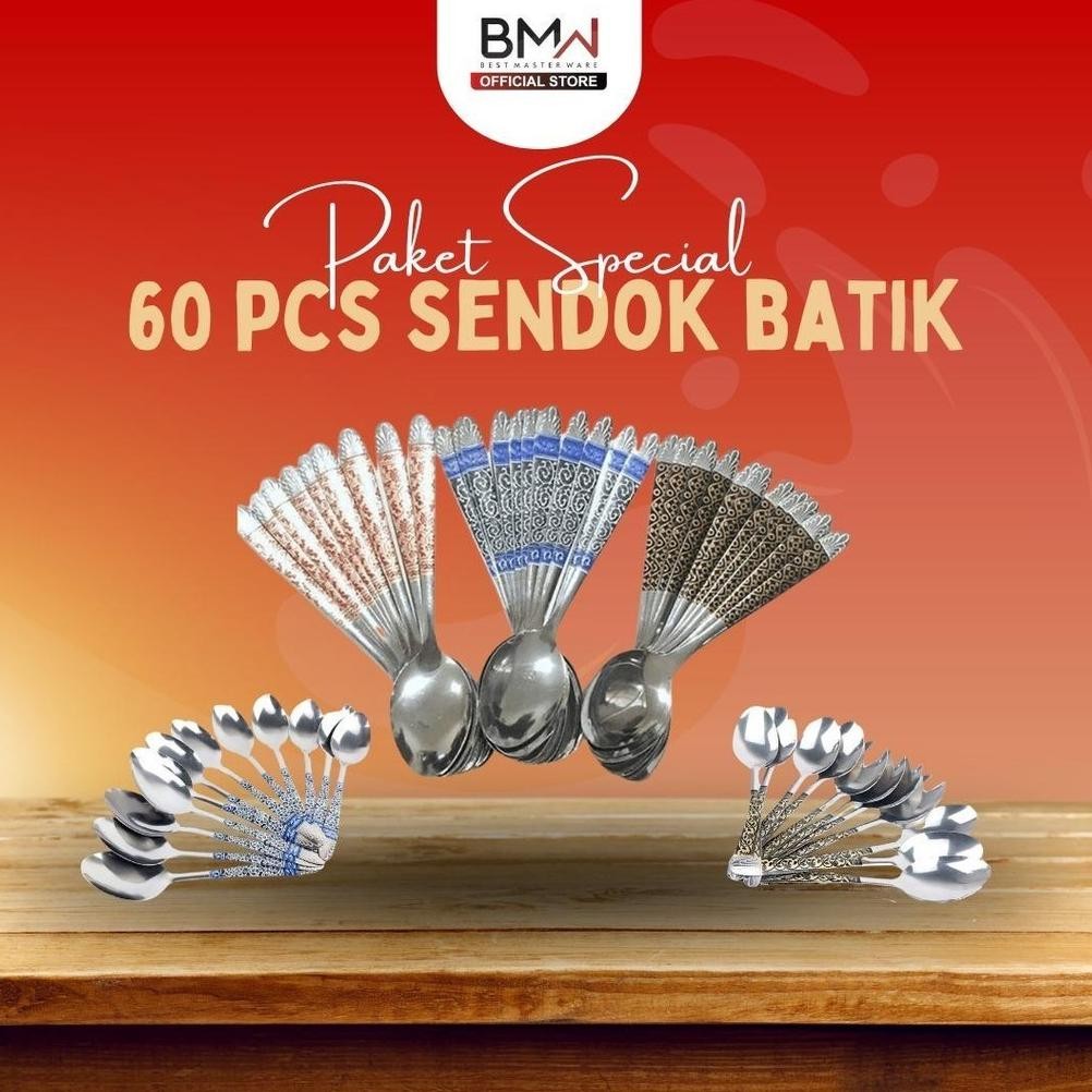 Jual Vd Pcs Lusin Sendok Makan Motif Batik Stainless Steel Harga Grosir Alat Makan