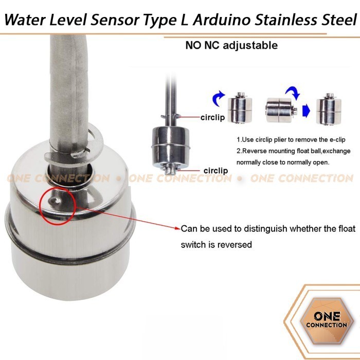 Jual Float Switch Stainless Steel Water Level Sensor Type L Arduino ...
