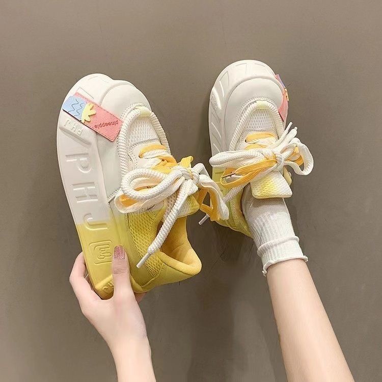 Jual Sepatu Platform Wanita Berkualitas Tinggi Kasual Sepatu Putih ...