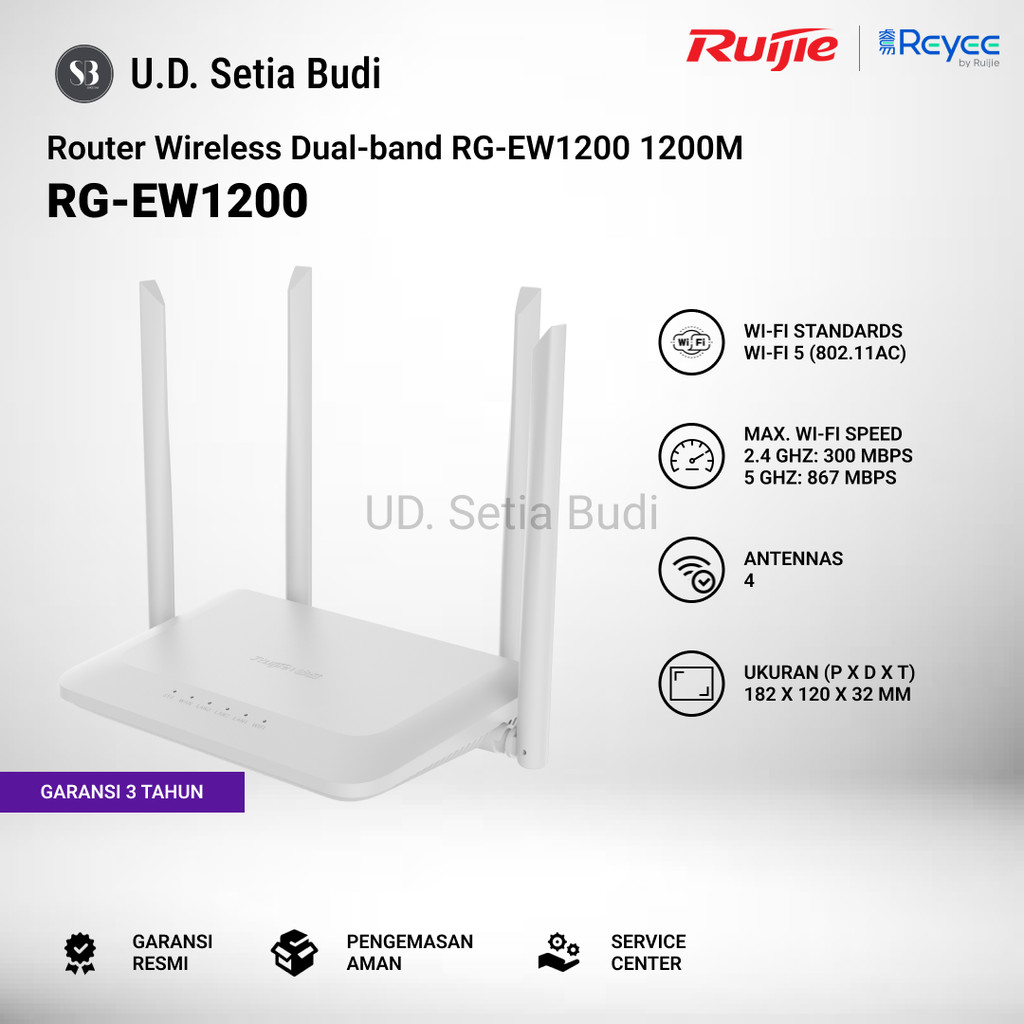 Jual Ruijie Reyee RG-EW1200 Router Wireless Dual-band RG-EW1200 1200M ...