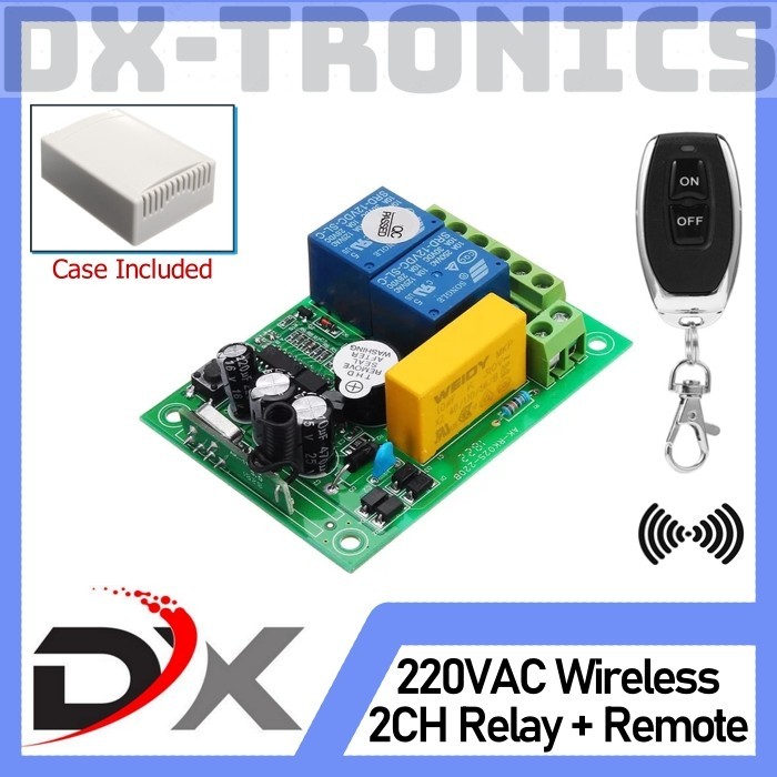 Jual Promo!! Ac Wireless Relay Switch 2Ch 220V Ac + Wireless Rf Remote ...