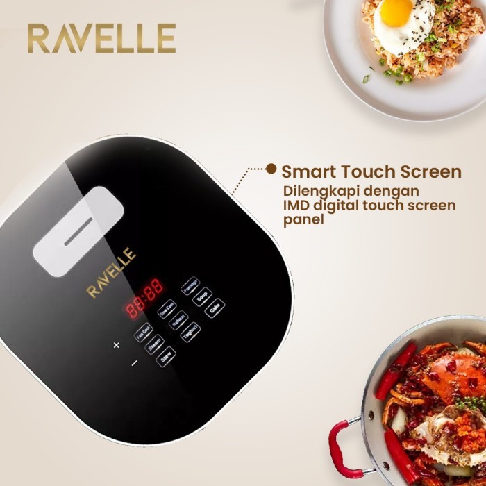 Jual Rice Cooker Ravelle Pearl White 3L - Smart Digital Low Carbo Low ...
