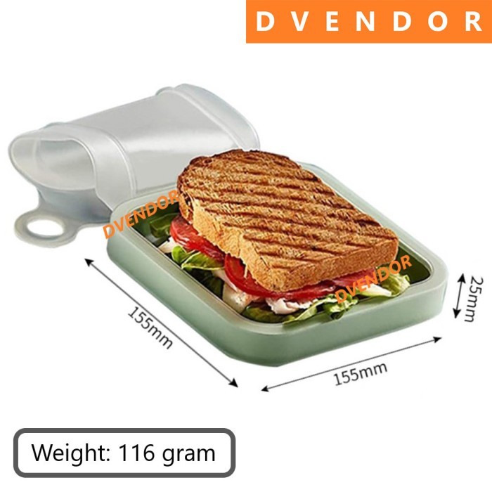 Jual Tempat Roti Kotak Wadah Makanan Sandwich Silikon Reusable ...