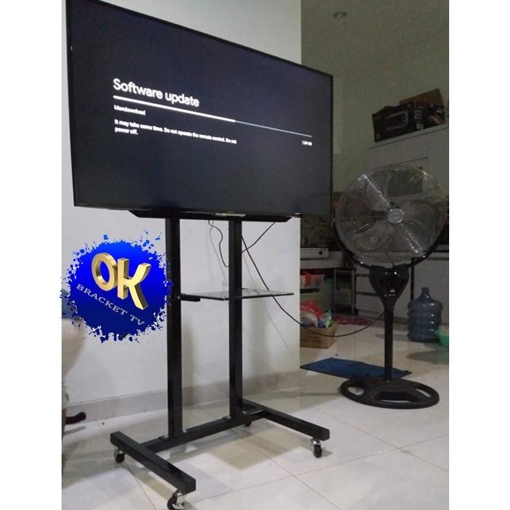 Jual breket tv standing tv roda 65 60 55 50 49 43 32 24 inch | Shopee ...