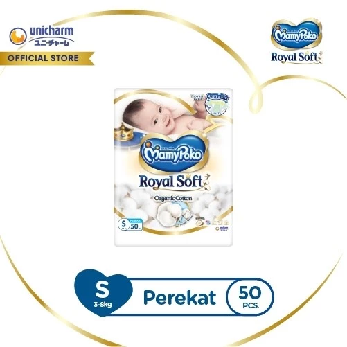 Mamy - MamyPoko Royal Soft Organic Cotton - S 50 - Popok Tape - foto 1