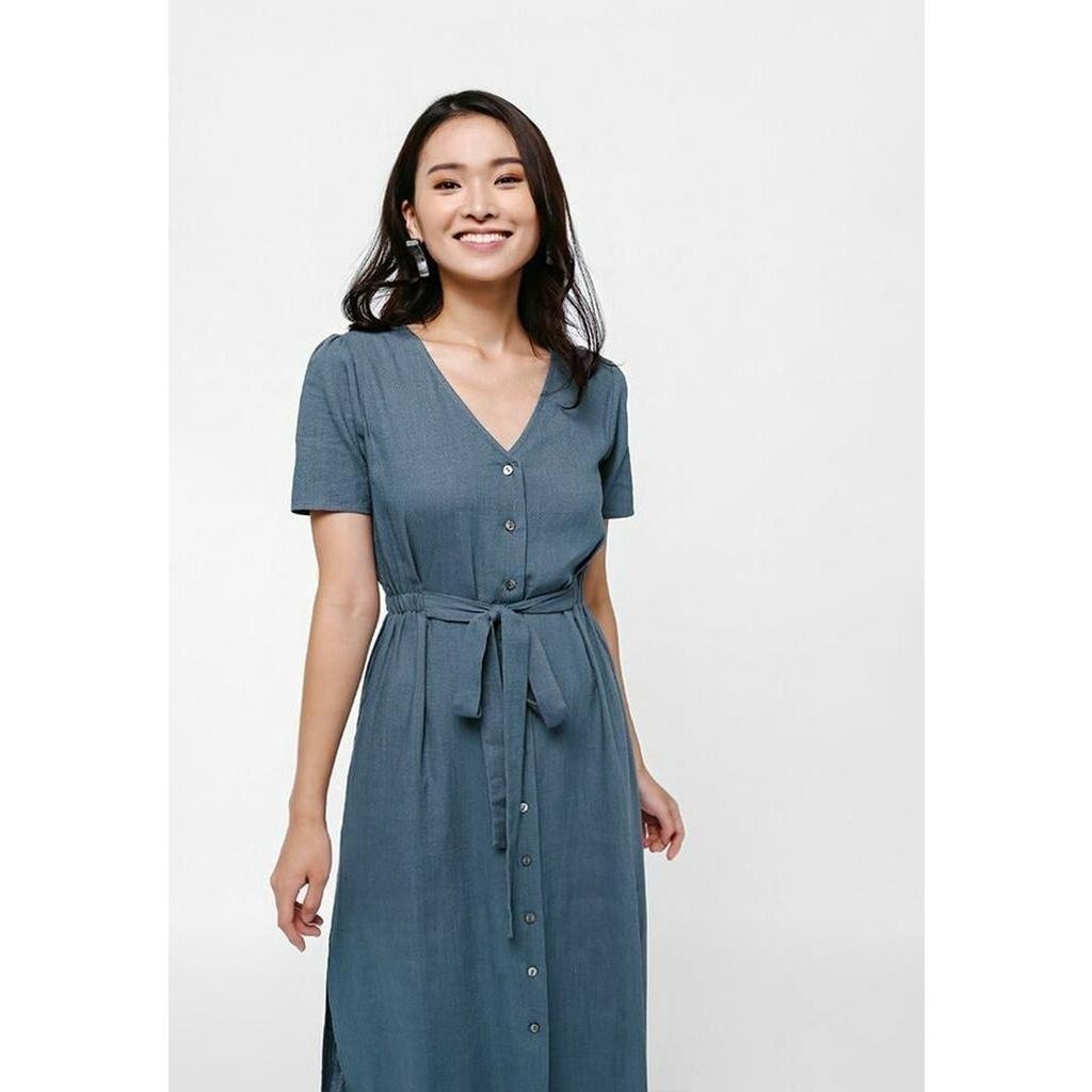 Jual Love Bonito Etteh Shirt Maxi Dress Dusty Blue Shopee Indonesia