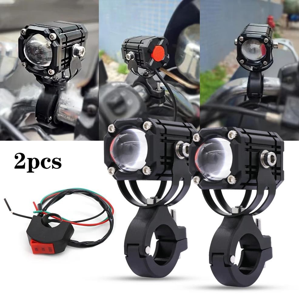 Jual motorcycle led auxiliary headlight work light high and low beams ...