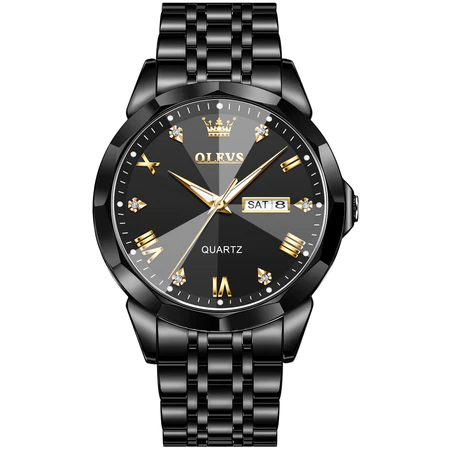 RK003 OLEVS Jam Tangan Pria Anti Air Original Stainless Steel Luminous Men Watch Analog Model 9933