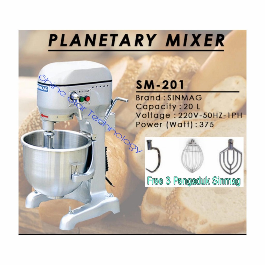 Jual SINMAG Planetary Mixer Mesin Pencampur Adonan Roti Taiwan SM-201 ...