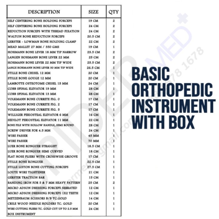 Jual Basic Orthopedic Instrument Set with Box / Ortopedi Surgical ...