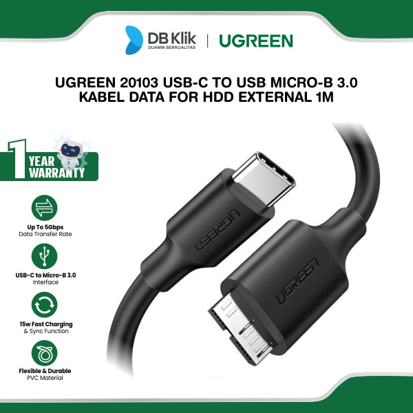 Jual Ugreen Kabel Data Usb-C To Usb Micro B 3.0 For Hard Disk External ...