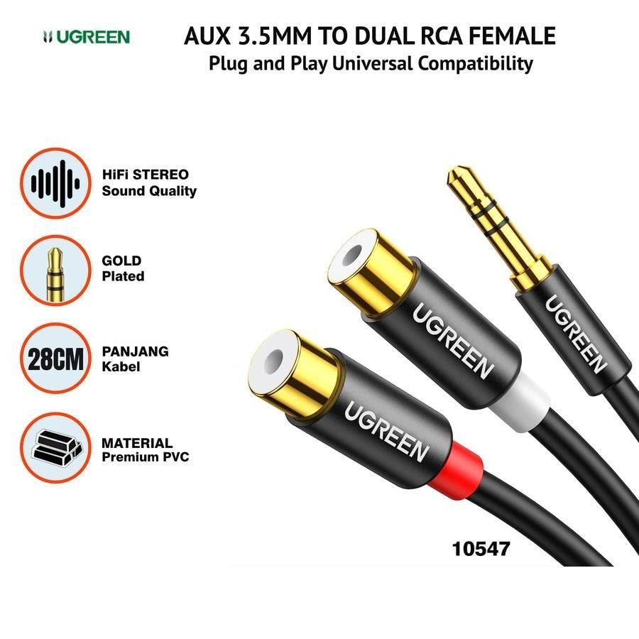 Jual Ugreen Kabel Audio Aux Mm Male To Dual Rca Female Cm Shopee Indonesia