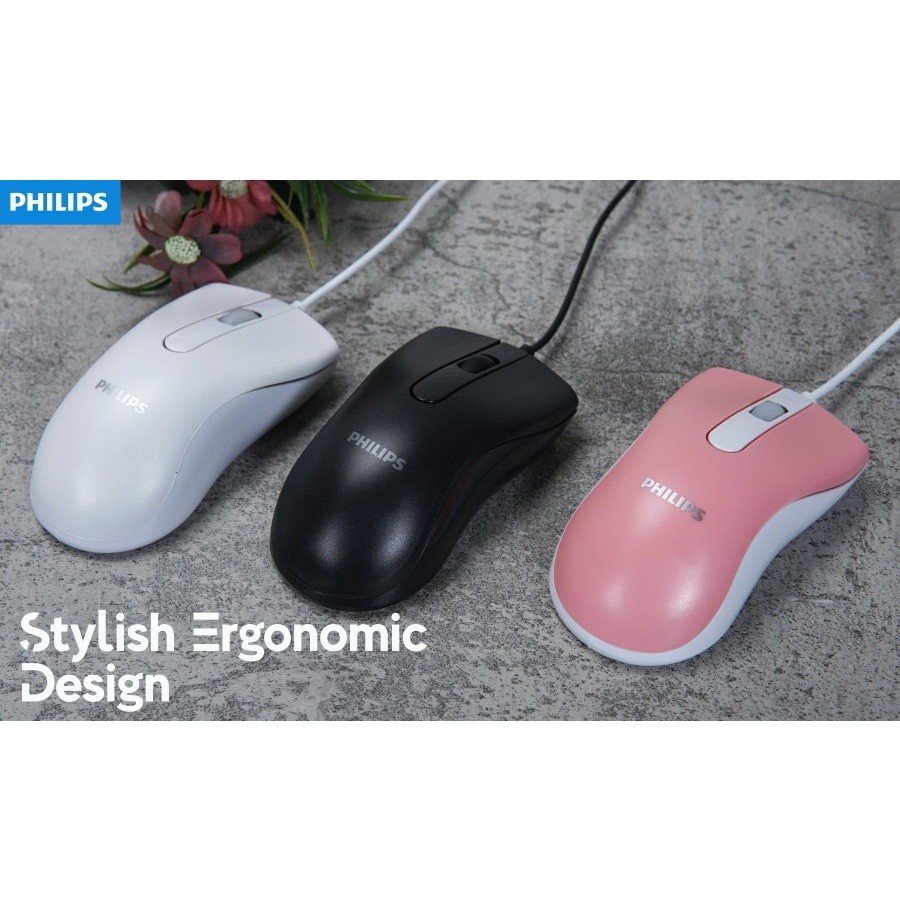 Jual Philips Mouse M-101 Wired Usb 1000Dpi Ergonomic Design - M101 ...