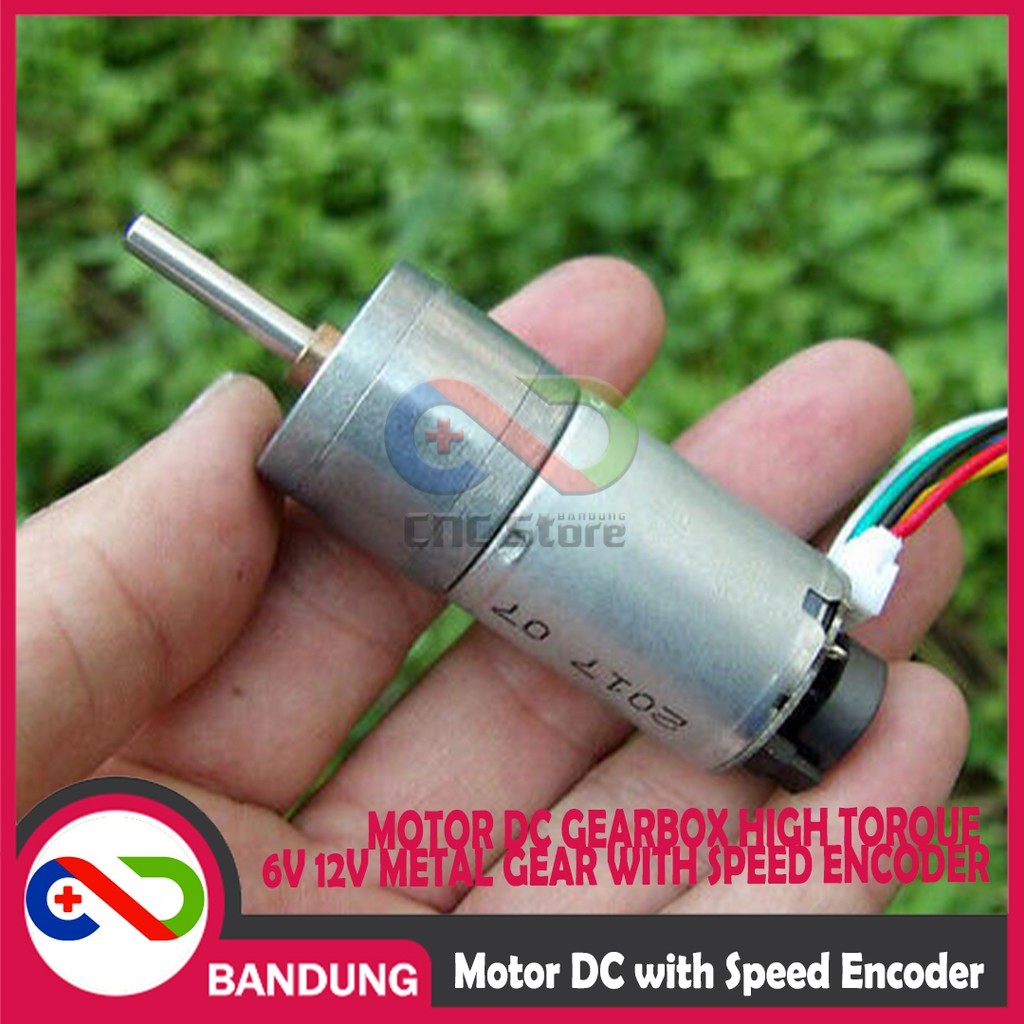 Jual MOTOR DC GEARBOX HIGH TORQUE 6V 12V METAL GEAR WITH SPEED ENCODER ...