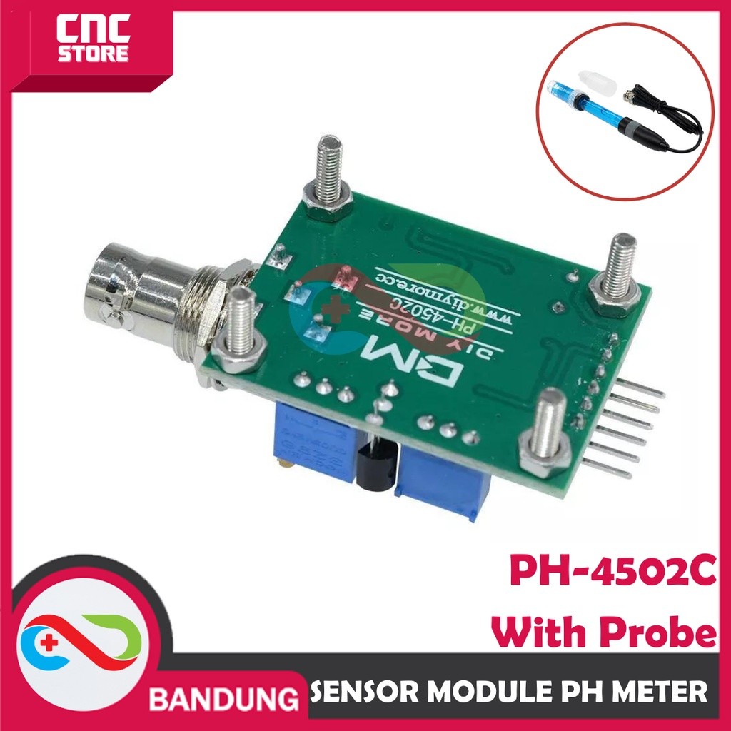 Jual SENSOR PH METER MODULE PH-4502C WITH PROBE ELECTRODE FOR | Shopee ...