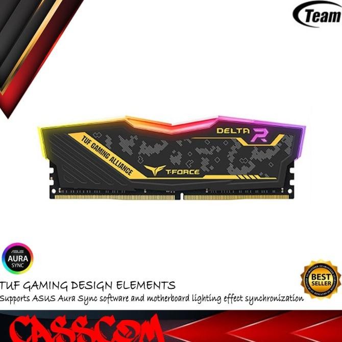 Jual Promo Ram TEAM T-FORCE DELTA R TUF GAMING 16GB DDR4 3200MHz 1.35V ...