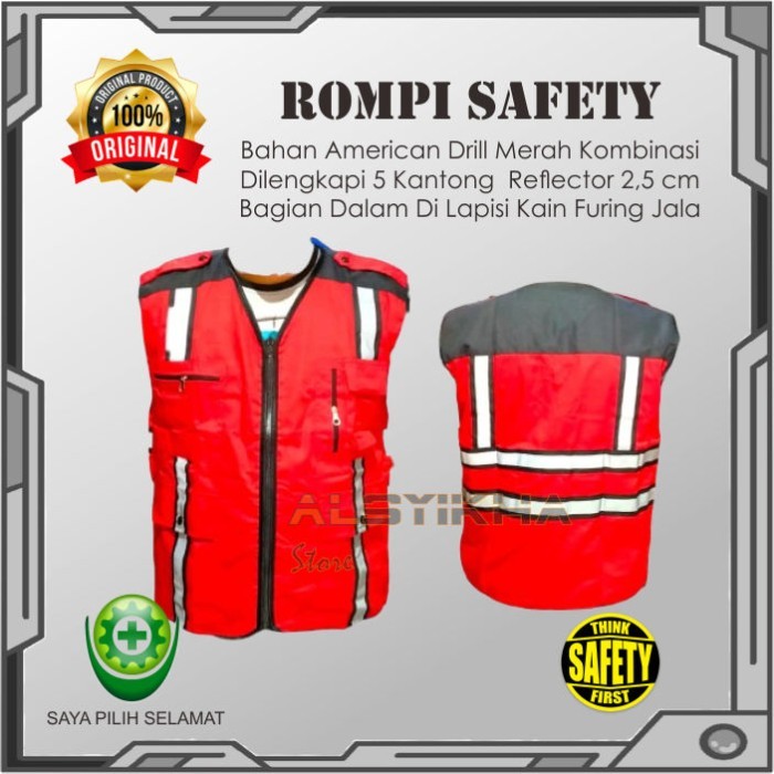 Jual Rompi Safety Rompi Proyek Rompi Kerja Lapangan Bahan Drill 4 ...