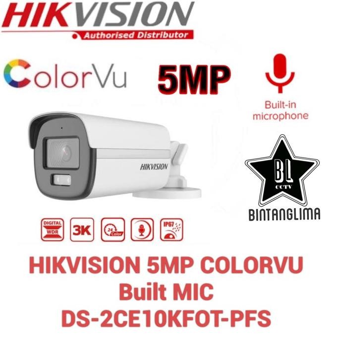 DS-2CE10KF0T-PFS - Hikvision 3K ColorVu Audio Fixed Mini Bullet Camera - Link Security Systems