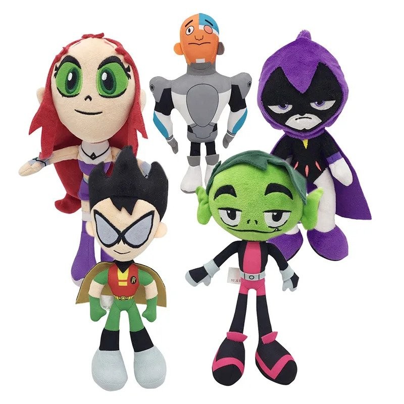 Jual 25CM Kawaii Movie Teen Titans Go Plush Dolls Toys Robin Cyborg ...