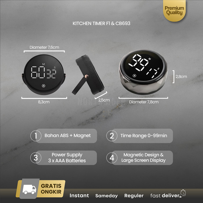 Jual Itchen Timer Dapur Maa Heyo Rotation Dital Countdown | Shopee ...
