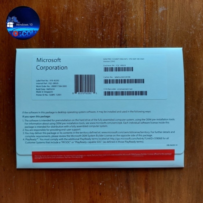 Jual WIN 10 PRO ORIGINAL LICENSE KEY (LIFETIME) | Shopee Indonesia