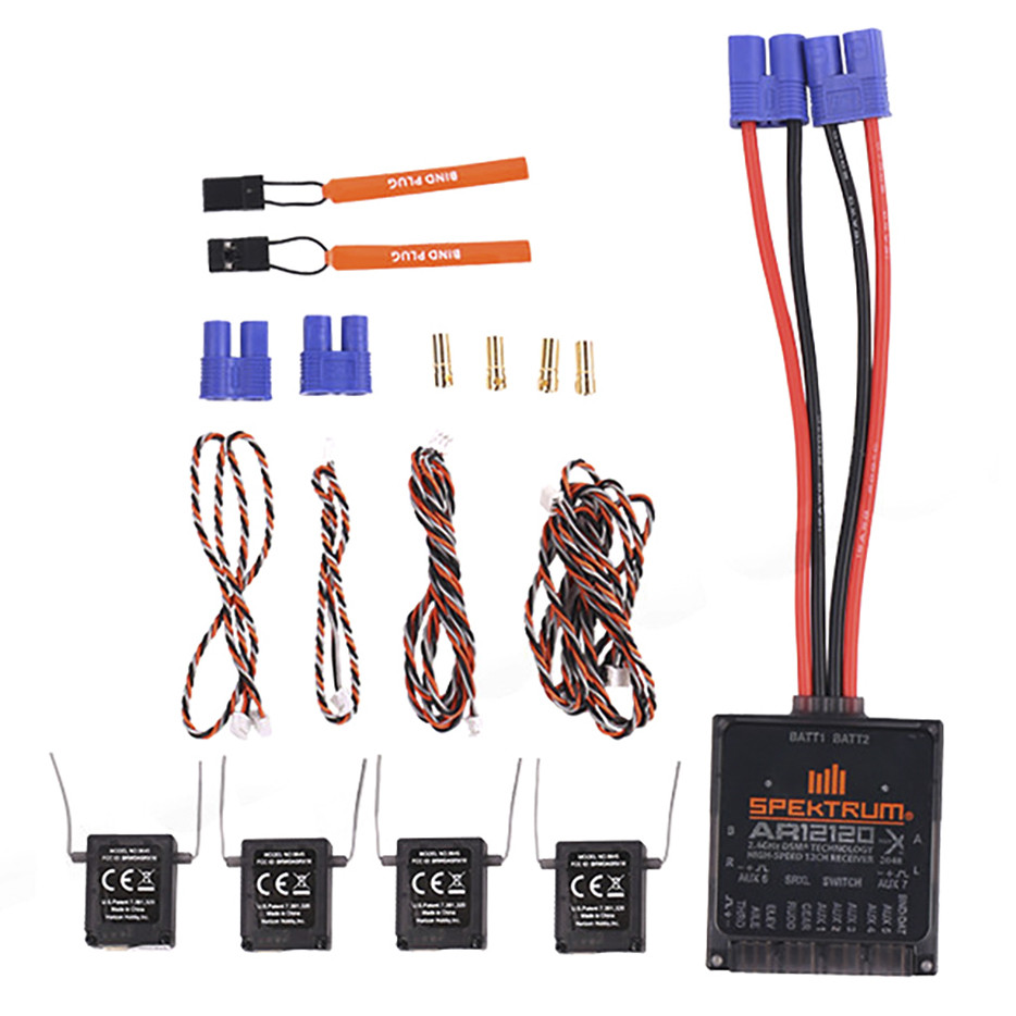 Ricevitore 12 Canali DSMX/XPlus Power Safe Per AR12120 - Compatibile JR Con 4 Satelliti