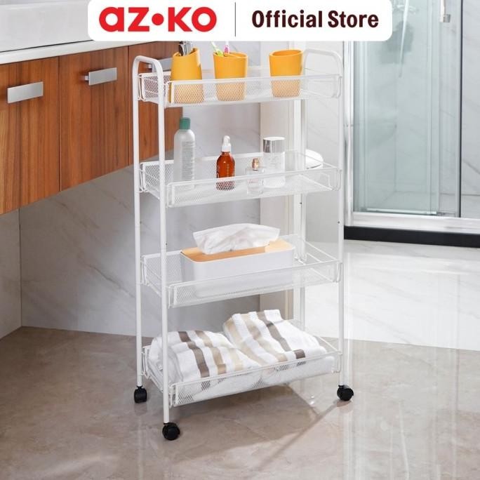 Jual Azko Krishome Rak Troli Serbaguna 4 Tingkat - Putih | Shopee Indonesia
