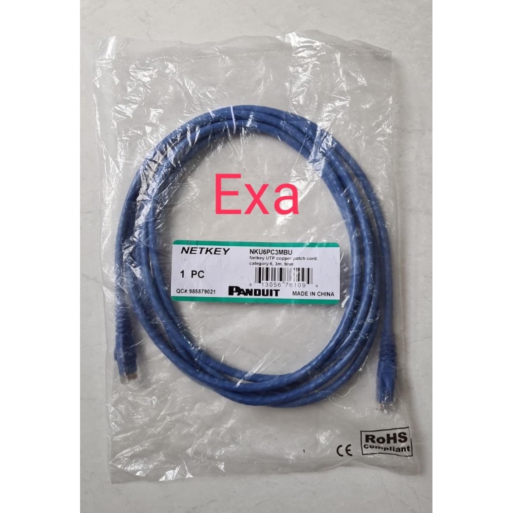 Jual Kabel Patch Cord Cat6 / Cat.6 PANDUIT NETKEY 3 Meter - NKU6PC3MBU ...