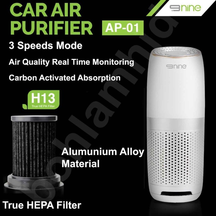 Jual Air Purifier 9nine LUMINOS AP01 Pembersih Udara Mobil HEPA Filter ...
