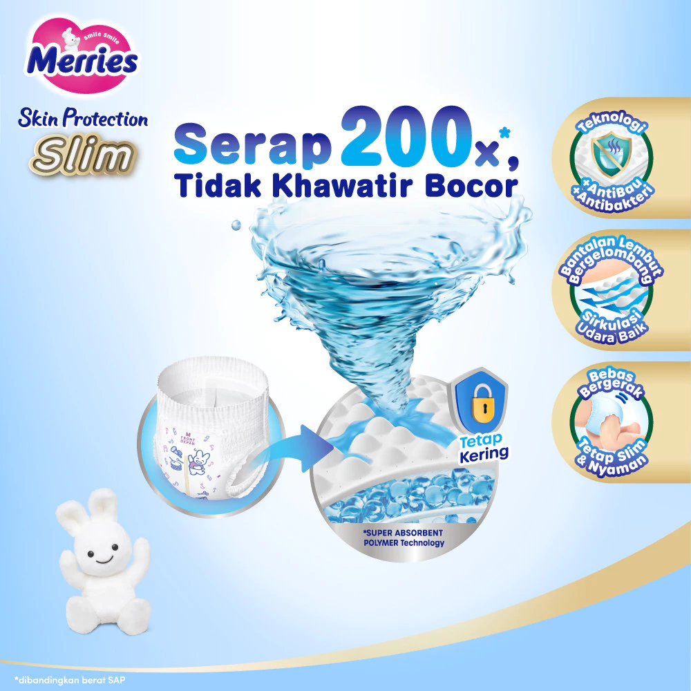 Detail Fitur Ergoslim Merries Skin Protection Slim Pants M Anti Ruam