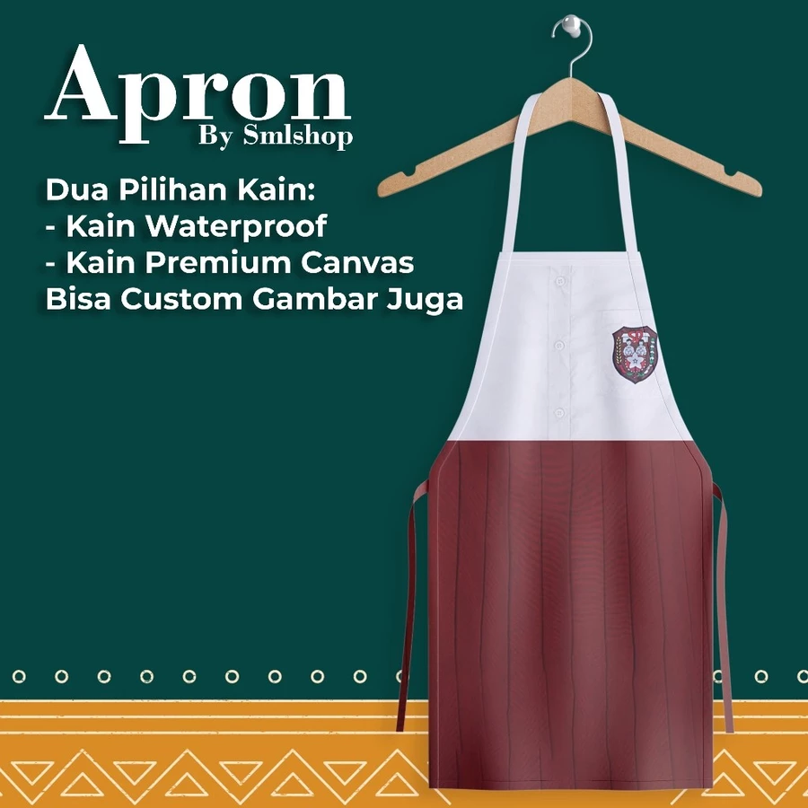 Apron Celemek Barista Waterproof Anti Air Motif Seragam Sekolah SD