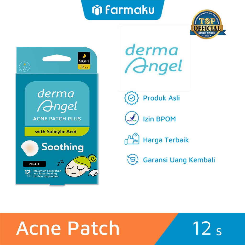 Jual Derma Angel Acne Patch Plus Salicylic Acid Night Isi 12 Pcs ...