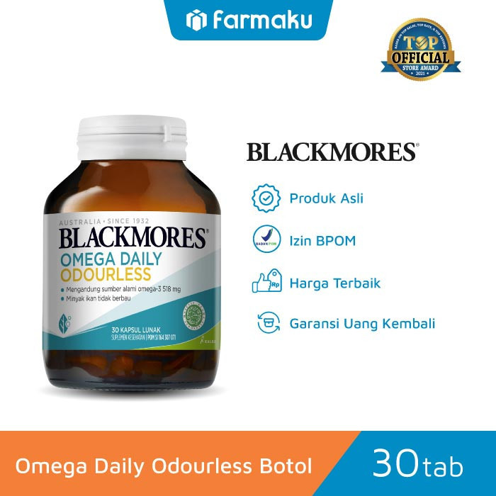Jual Blackmores Omega Daily Odourless Botol 30 Capsule Minyak Ikan ...