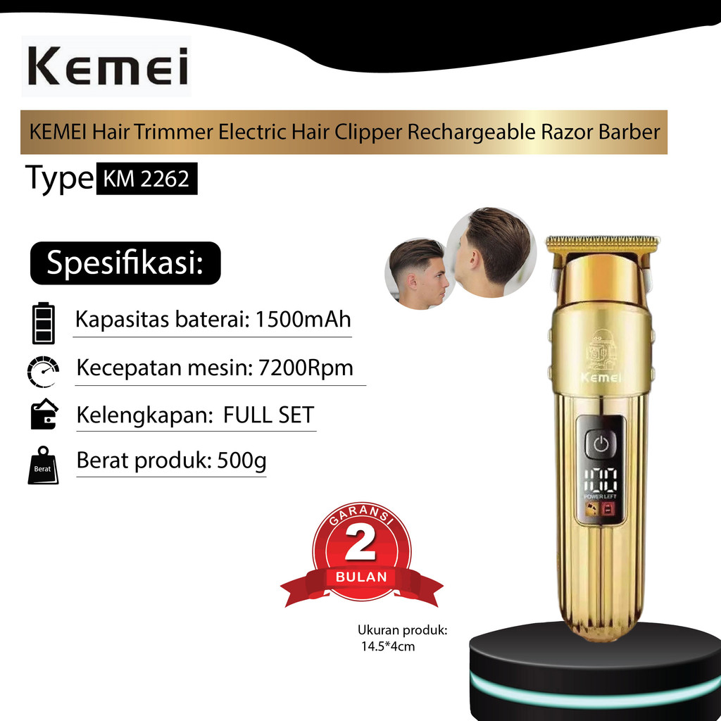 Jual Alat Cukur Rambut Kemei 2262 Hair Trimmer Electric Hair Clipper ...