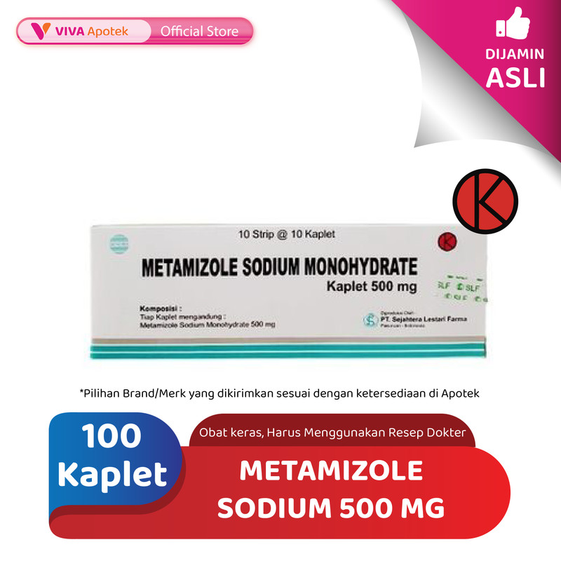 Jual Metamizole Sodium 500 mg / Nyeri / Demam (100 Kaplet) | Shopee ...