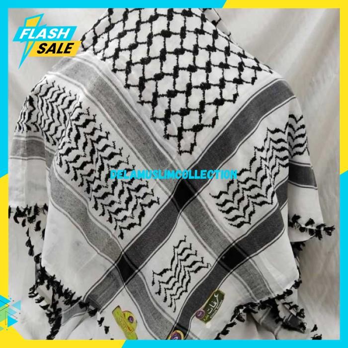 Jual SORBAN HITAM PUTIH KHAS ARAB AND PALESTINE BY DELA MUSLIM ...