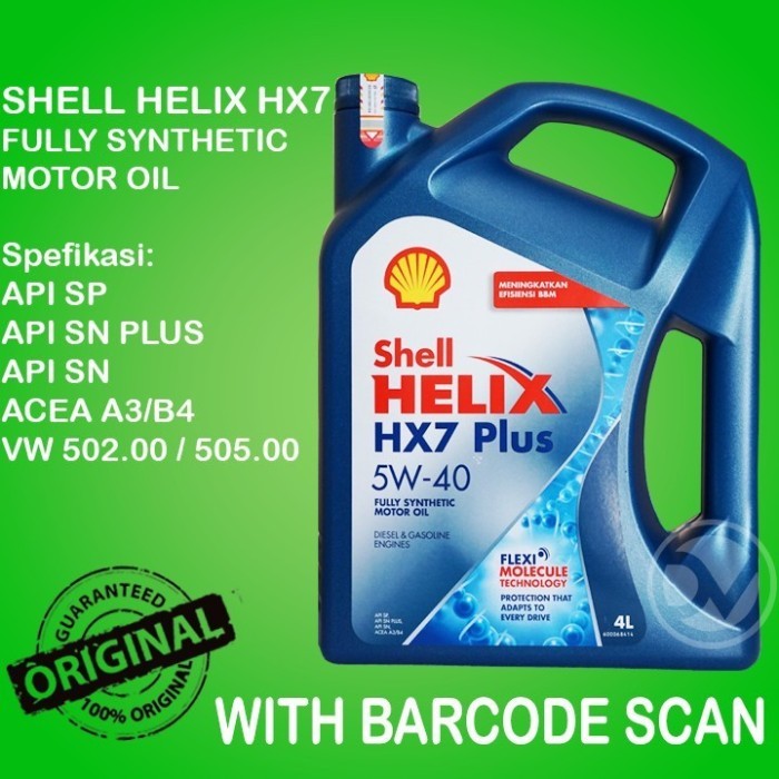 Jual Shell Helix Hx7 5W-40 4 Liter Original Barcode Tembus Harga ...