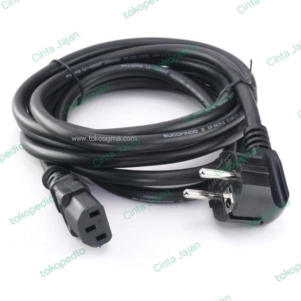 Jual Kabel POWER SUPPLY 3 x 1.5mm2 EU PLUG AC CPU C13 PSU 1.5 - 2 meter ...