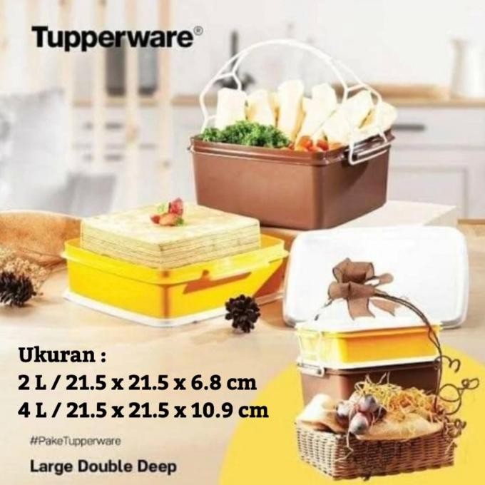 Jual Tupperware Rantang besar 2 susun Large ry All set 2 liter | Shopee ...