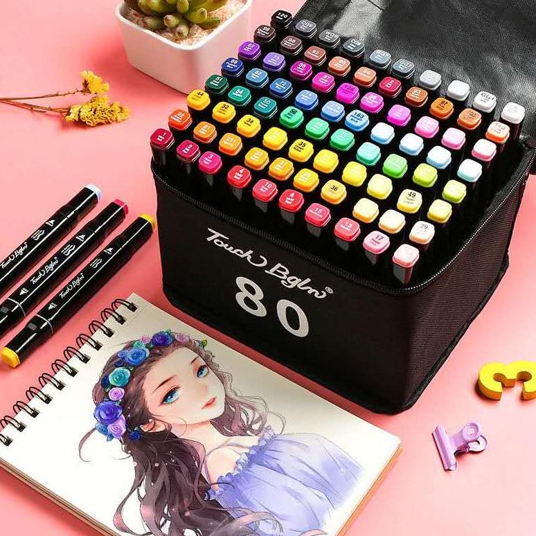 Jual 120Warna Aimilo Spidol Warna Warni 1 Set Sketch Marker 2 Tip Touch ...