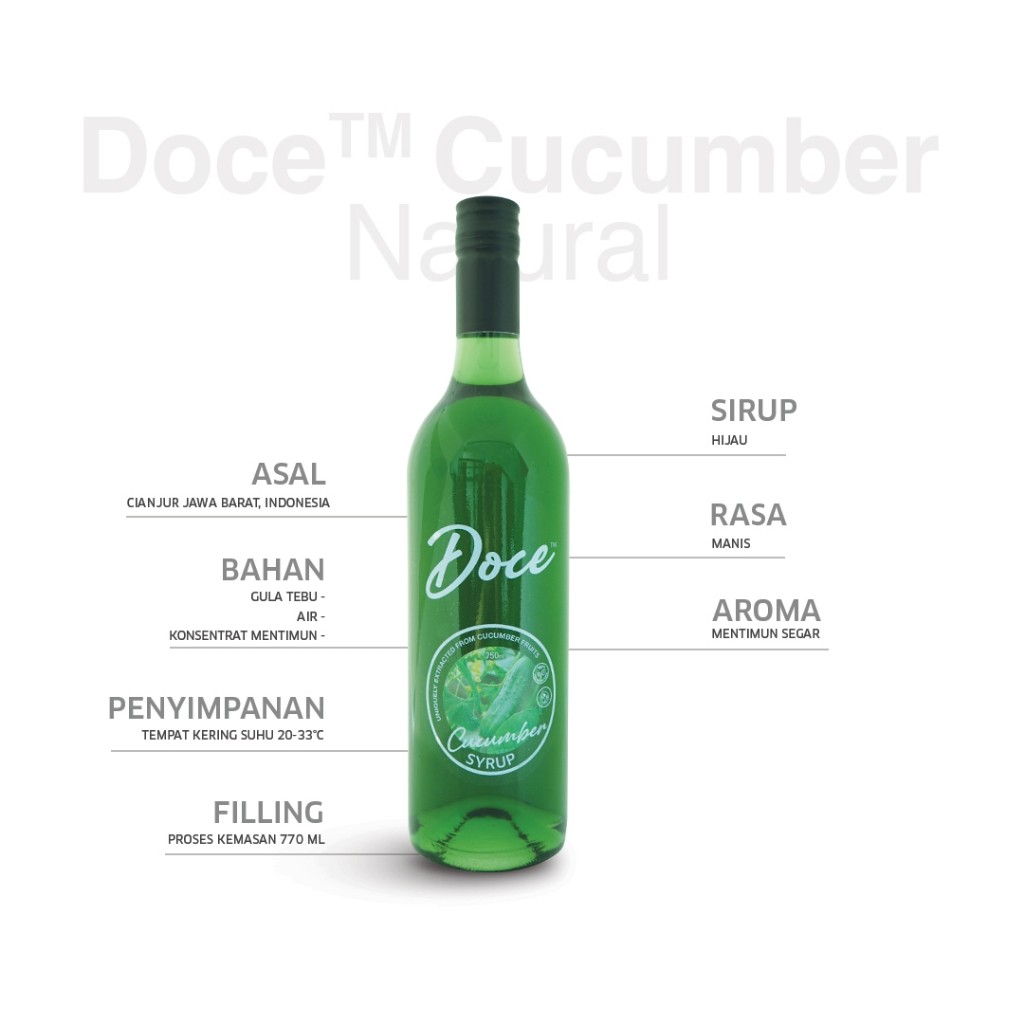 Jual haldinfoods Doce Cucumber Syrup 666 - 750 ml | Shopee Indonesia