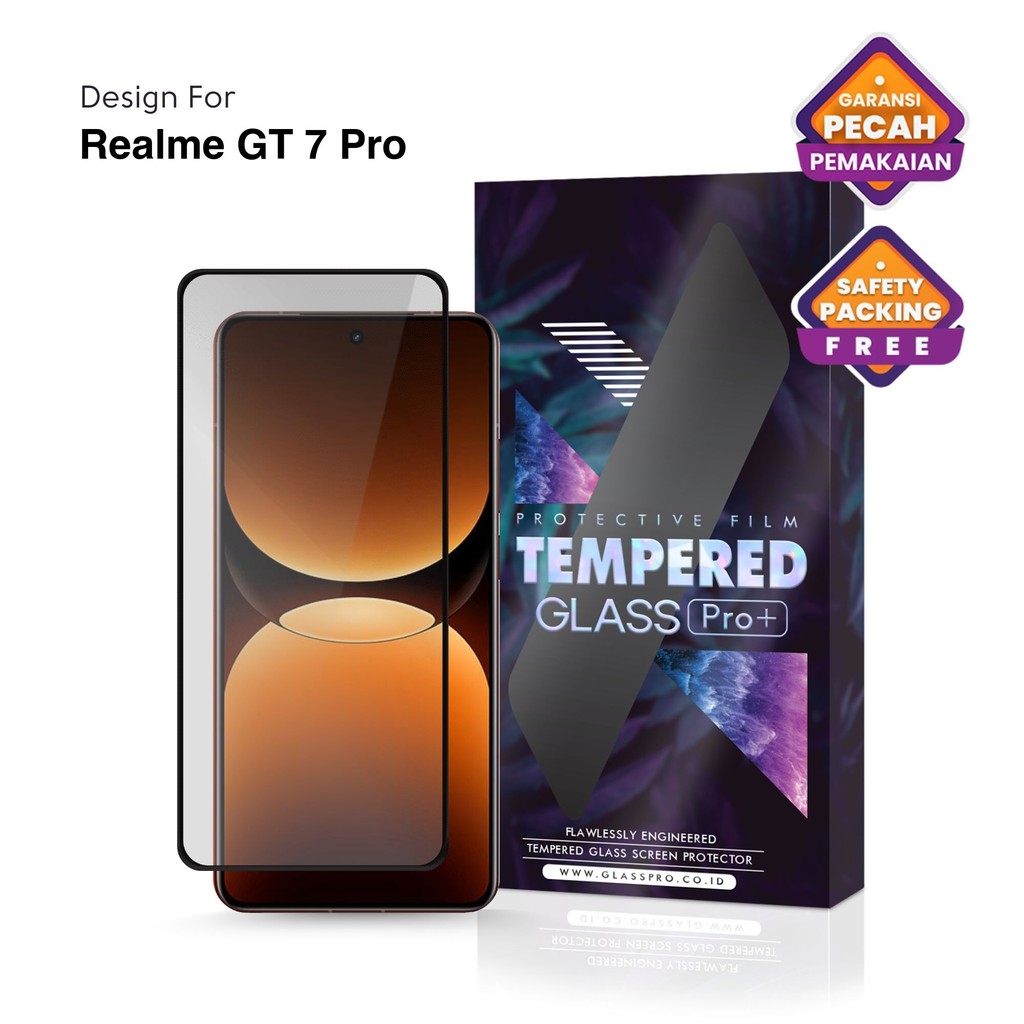 Jual Premium Tempered Glass Realme GT 7 Pro Full Cover - Anti Gores ...