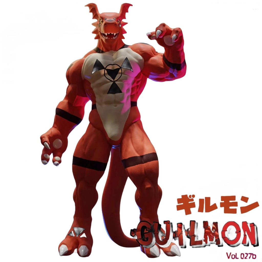 Jual 23cm resin gk digimon adventure guilmon anime action figure ...