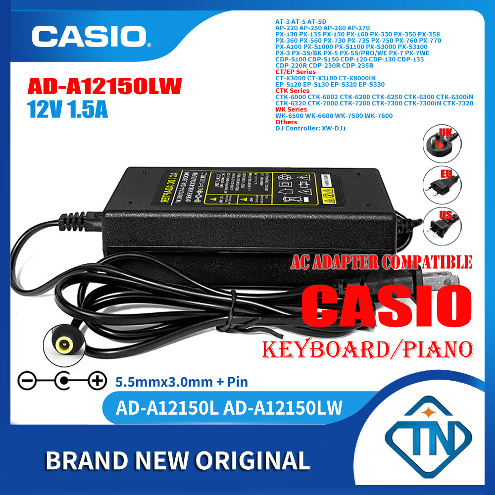 Ac/dc Adapter 100-240v 50/60hz Alimentatore AC Per Tastiera Casio WK-1200 - Adattatore Di Rete, Marca Ablegrid, Nuovo E Compatibile Alimentatore Casio WK-1200 - Foto 3